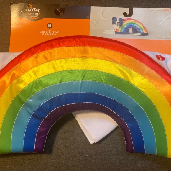 New, Light-up Rainbow Dog Costume, Medium (adjustable) - Picture 1 of 4
